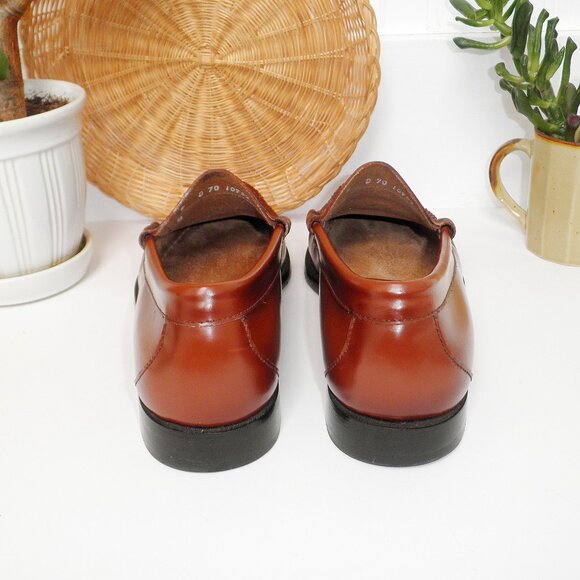 Men's BASS LARSON WEEJUNS LOAFER in Whiskey Brown Size 9 Preppy Office Shoes - Picture 7 of 10